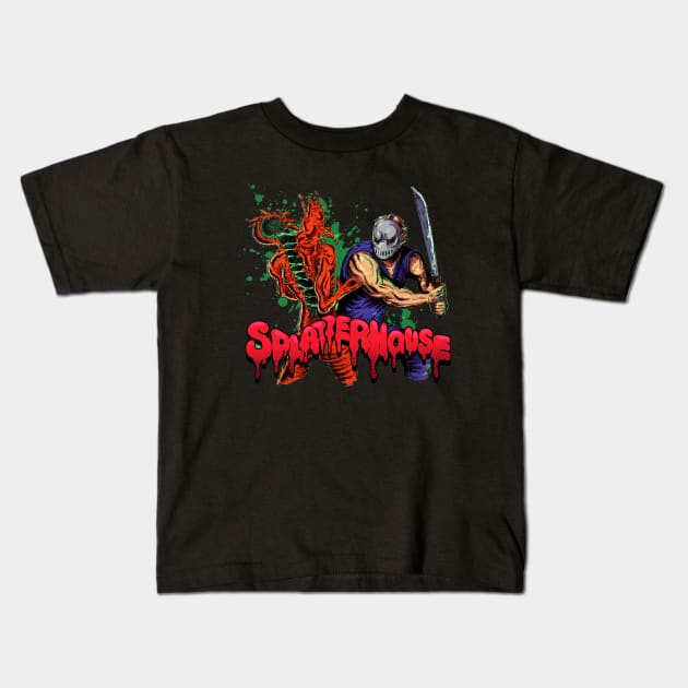 SPLATTERHOUSE Kids T-Shirt by Creepsandbabes